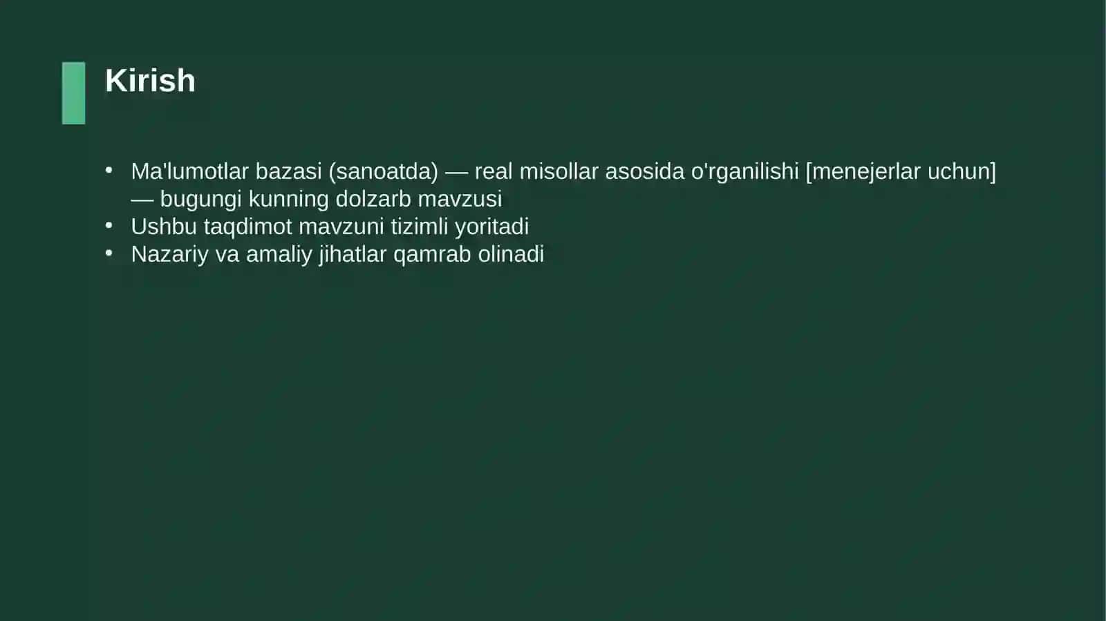 Ma'lumotlar bazasi (sanoatda) — real misollar asosida o'rganilishi [menejerlar uchun] 3