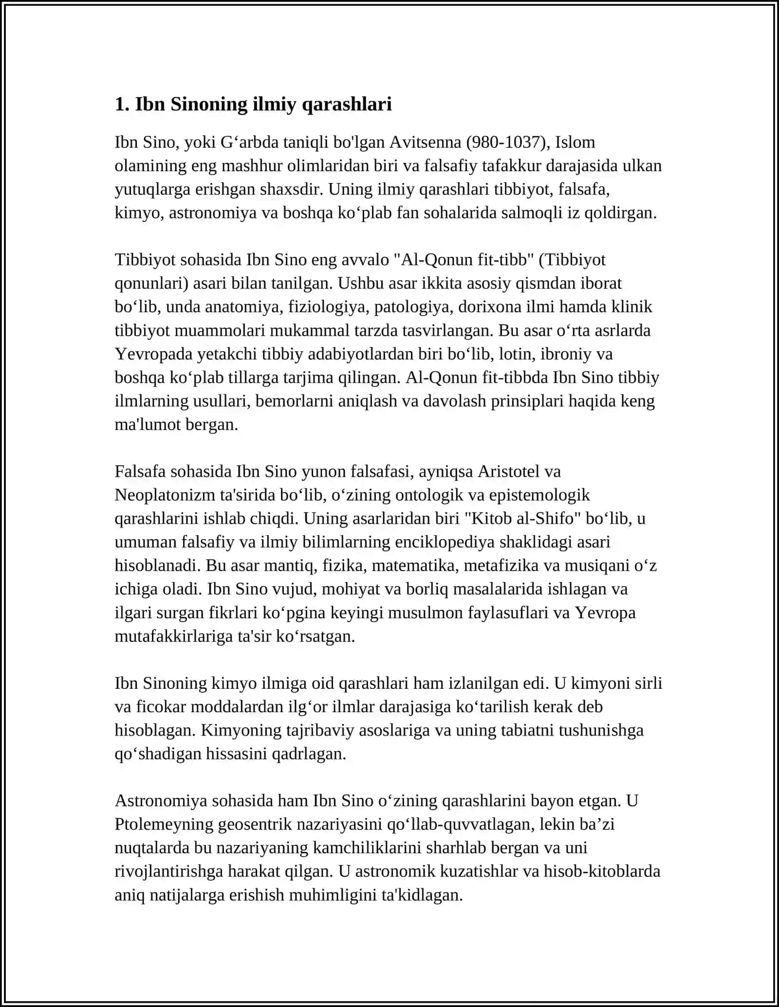 ABU ALI IBN SINONING FALSAFIY DUNYOVIY QARASHI 3