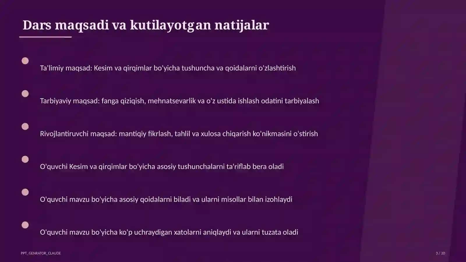 Kesim va qirqimlar (9-sinf) 3