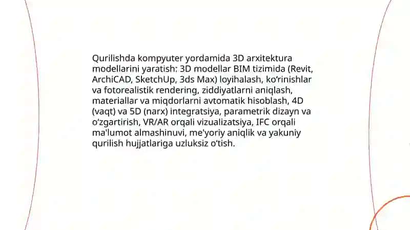 Qurulishda kompyuter grafikasidan foydalanish 3