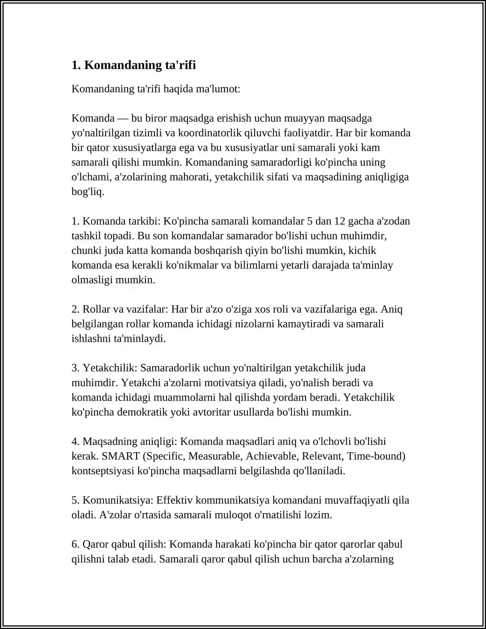 KOMANDA VA UNING RIVOJLANISH BOSQICHLARI 3