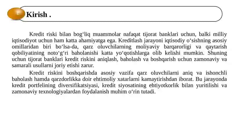 Tijorat banklari kredit siyosati va kredit riskini boshqarishga qo‘yiladigan talablar. 3
