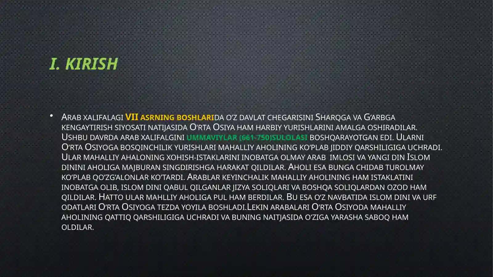 Arablar bosqiniga qarshi kurash. Movarounnahrda ijtimoiy-iqtisodiy munosabatlar 3