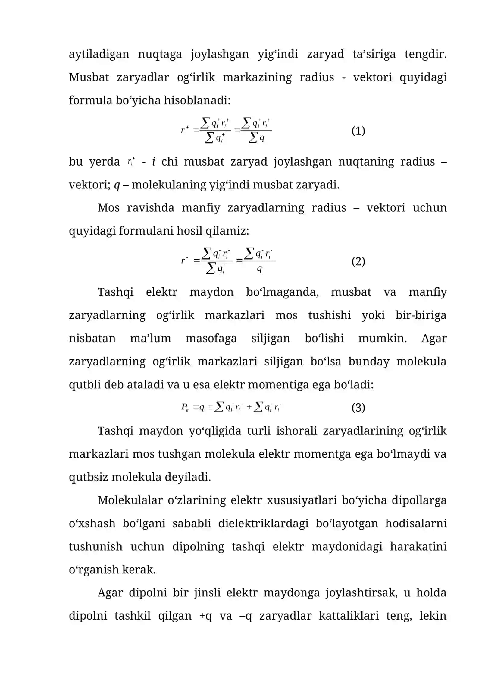 Elektr maydonida dielektriklar 3