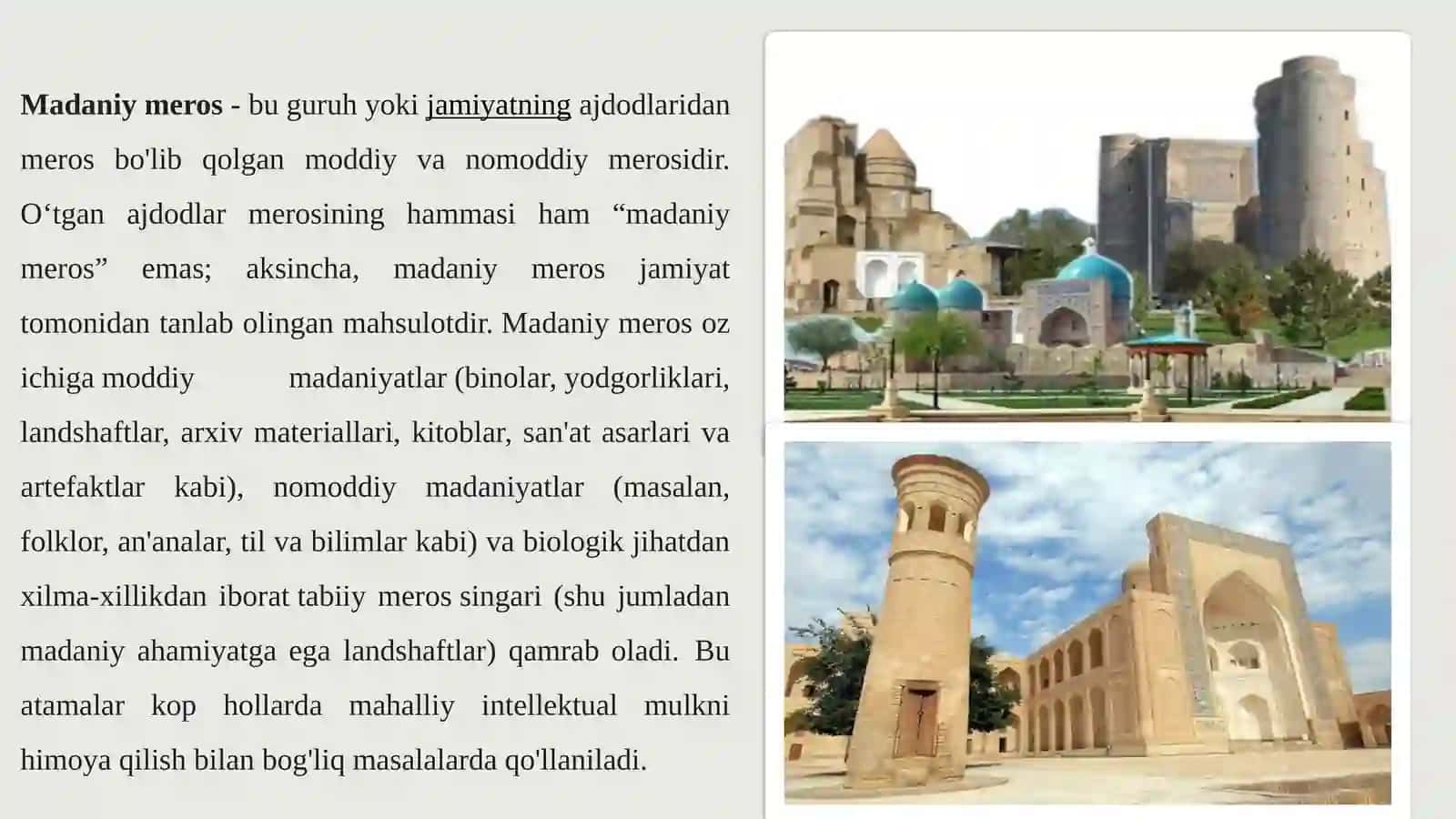 Madaniy meros obyektlaridan turizmda samarali foydalanish 3