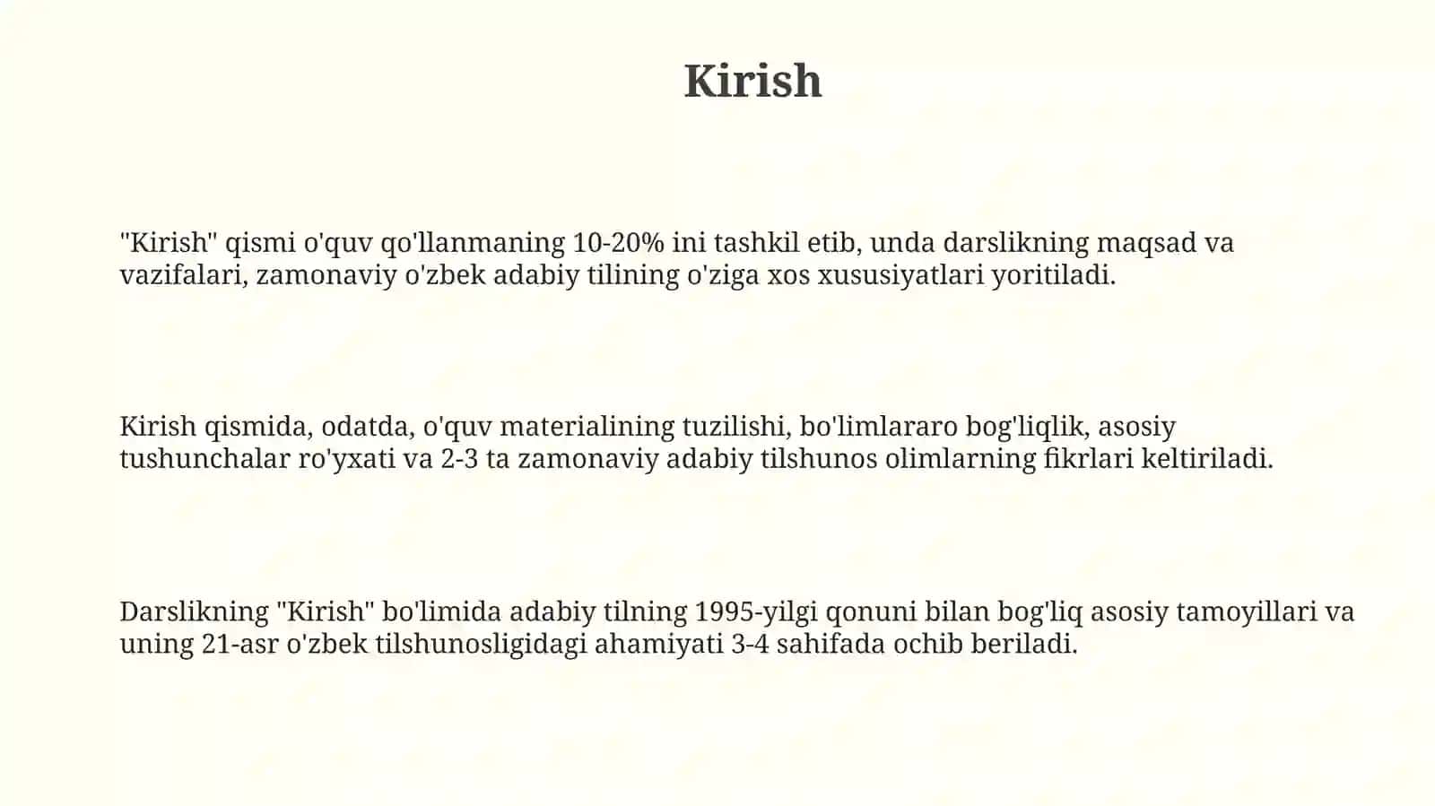 Hozirgi oʻzbek adabiy tili fani darslik va oʻquv qoʻllanmalarning qiyosiy tahlili 3