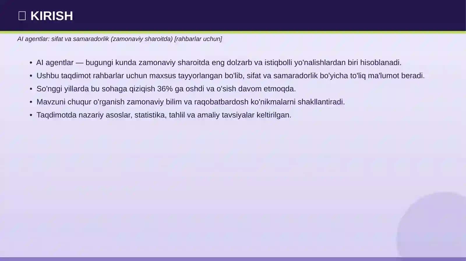AI agentlar: sifat va samaradorlik (zamonaviy sharoitda) [rahbarlar uchun] 3