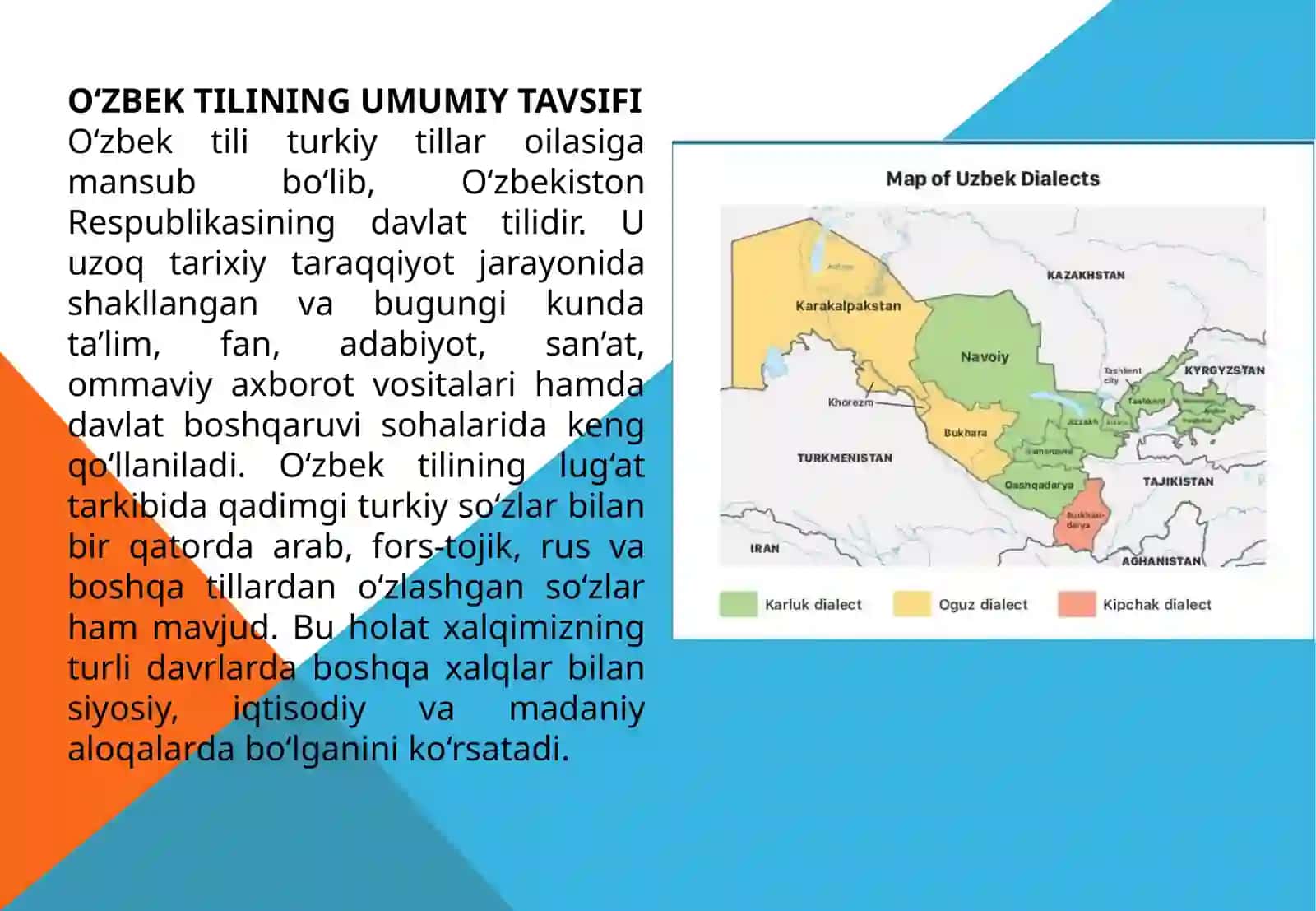 O‘zbek tilining lahja va shevalari. Publisistik uslub va uning o‘ziga xos belgilari. 3