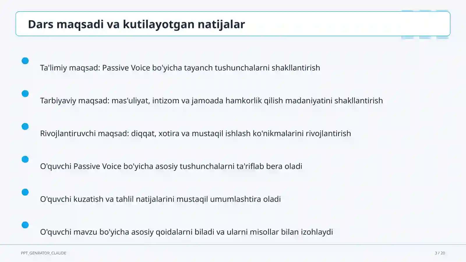Passive Voice (9-sinf) 3