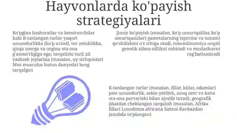 Hayvonot olamining yashash tarzi, ko'payishi va tarqalish turlari 3