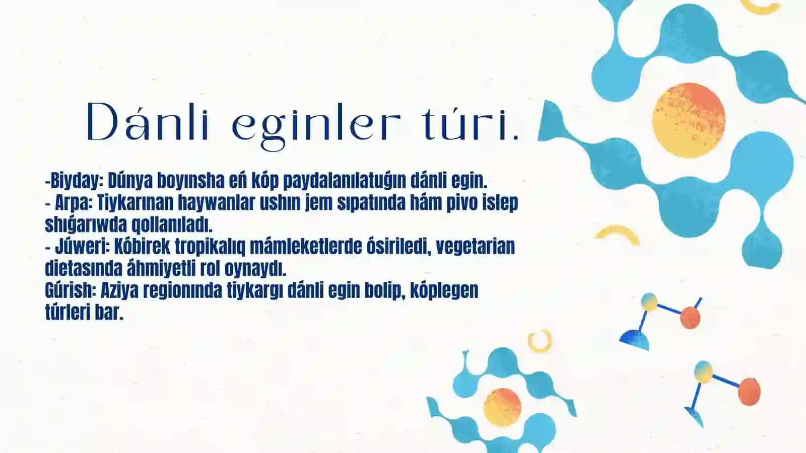 TURLI EGINLERDIŃ XIMIYALIQ QURAMI HÁM OLARDIŃ TURLI TARAWLARDA PAYDALANIW 3