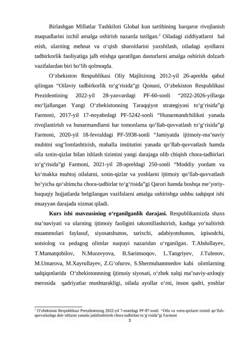 ZAMONAVIY O‘ZBEK OILASI ICHIDAGI ZIDDIYATLAR, INQIROZLAR HAMDA ULARNI BARTARAF ETISHDA O‘QITUVCHI YORDAMI. 3