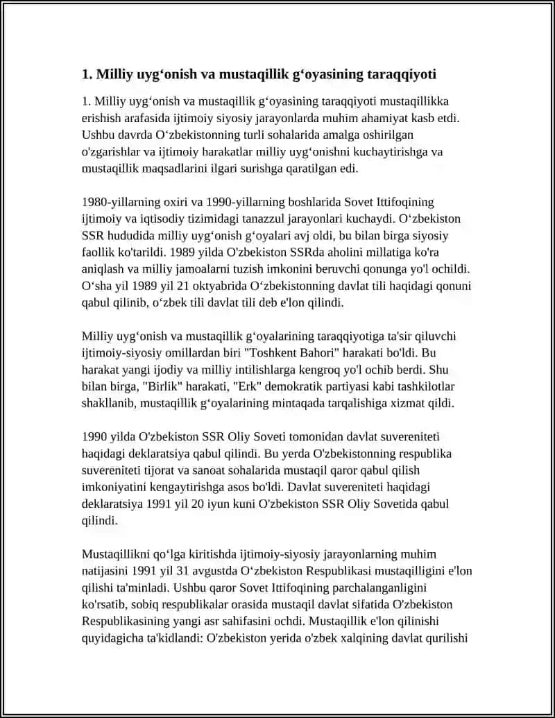 MUSTAQILLIKKA ERISHISH ARAFASIDA IJTIMOIY SIYOSIY JARAYONLAR 3