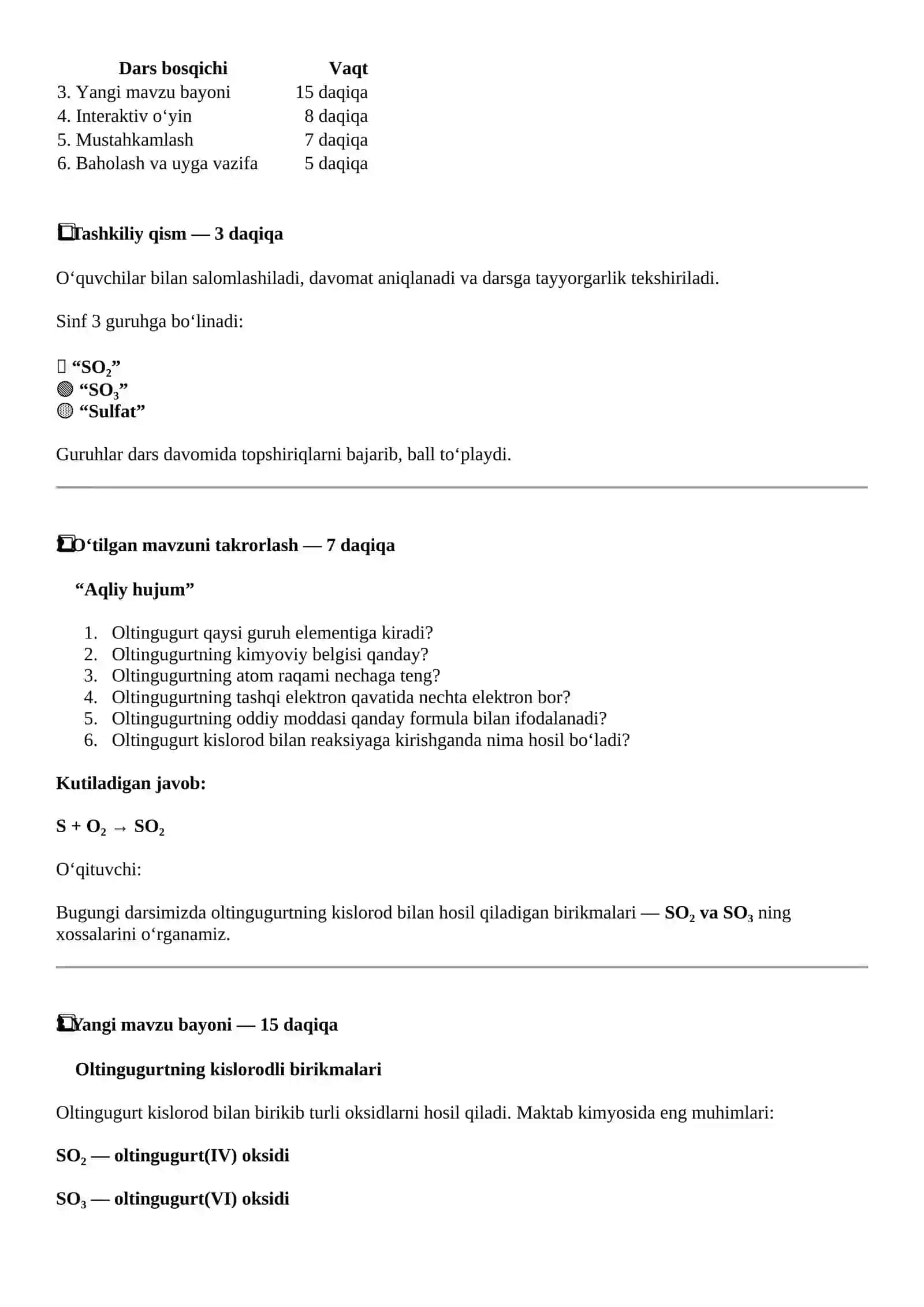 Oltingugurtning kislorodli birikmalari 3