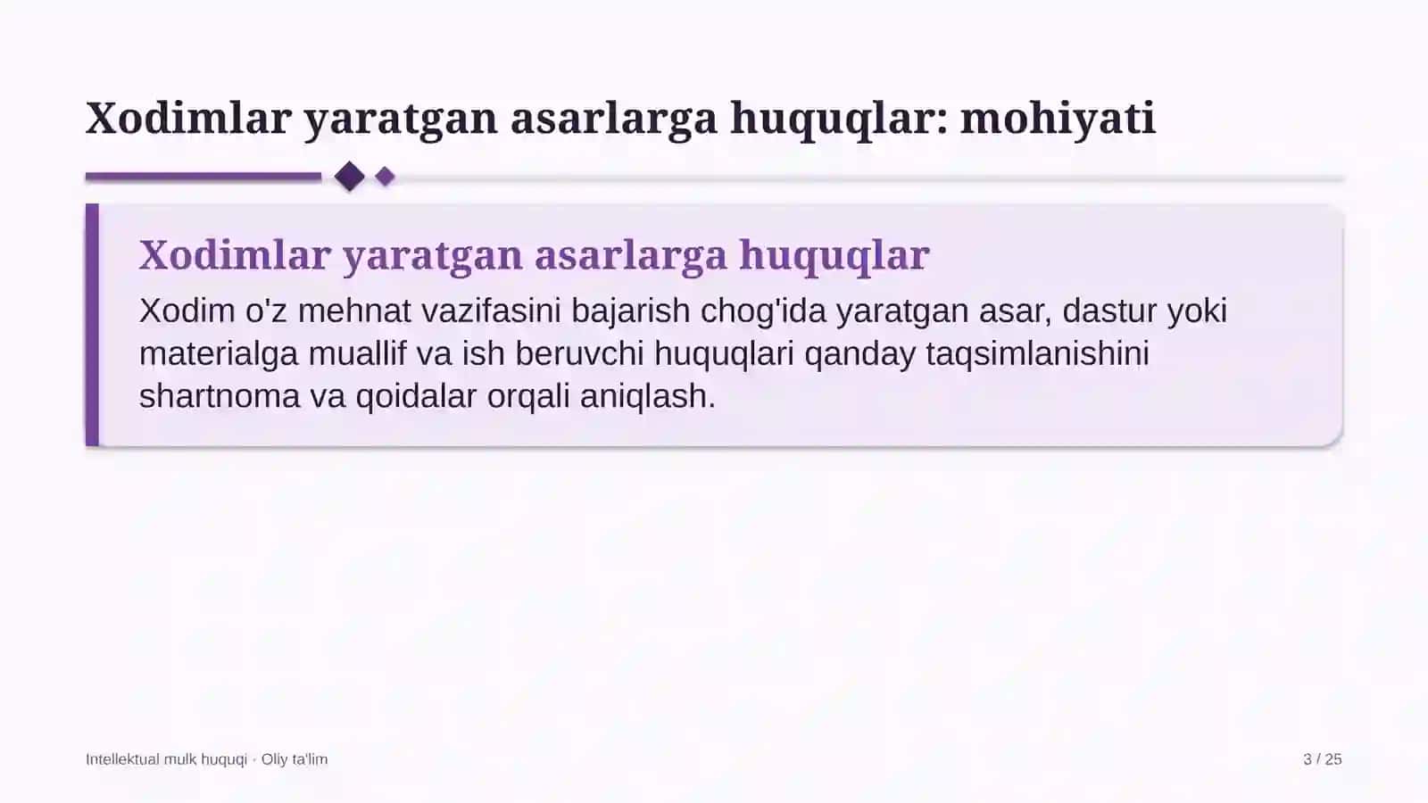 elektronika do'konlarida xodimlar yaratgan asarlarga huquqlarni tartibga solish 7402 3