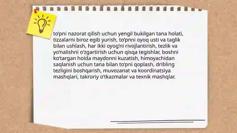 To’pni olib yurish va uzatish texnikasi 3