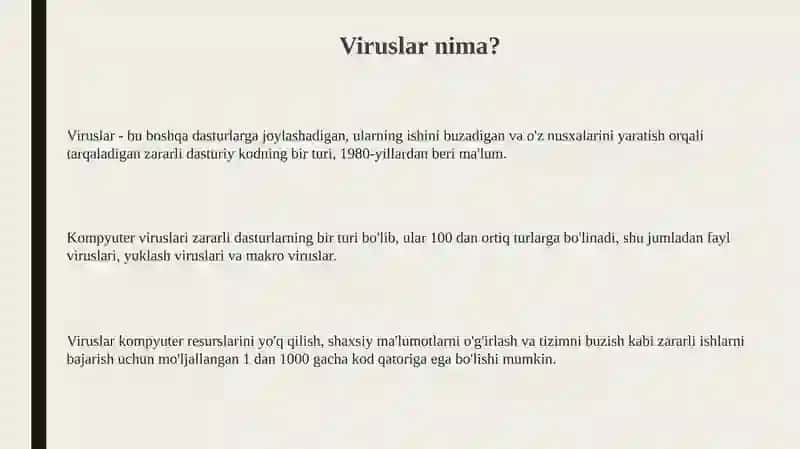 Viruslar va Antivirus Dasturlari 3