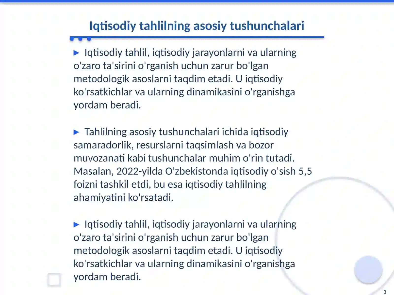 IQTISODIY TAHLILNING METODI VA UNDA QO‘LLANILADIGAN USULLAR 3
