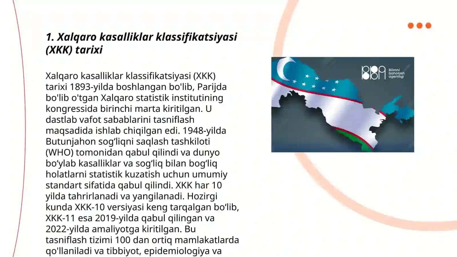 Boladagi ruxiy salomatlik mezonlari XKK-10tasnifi koʻrib chiqish va diagnostik kategoriyalar 3