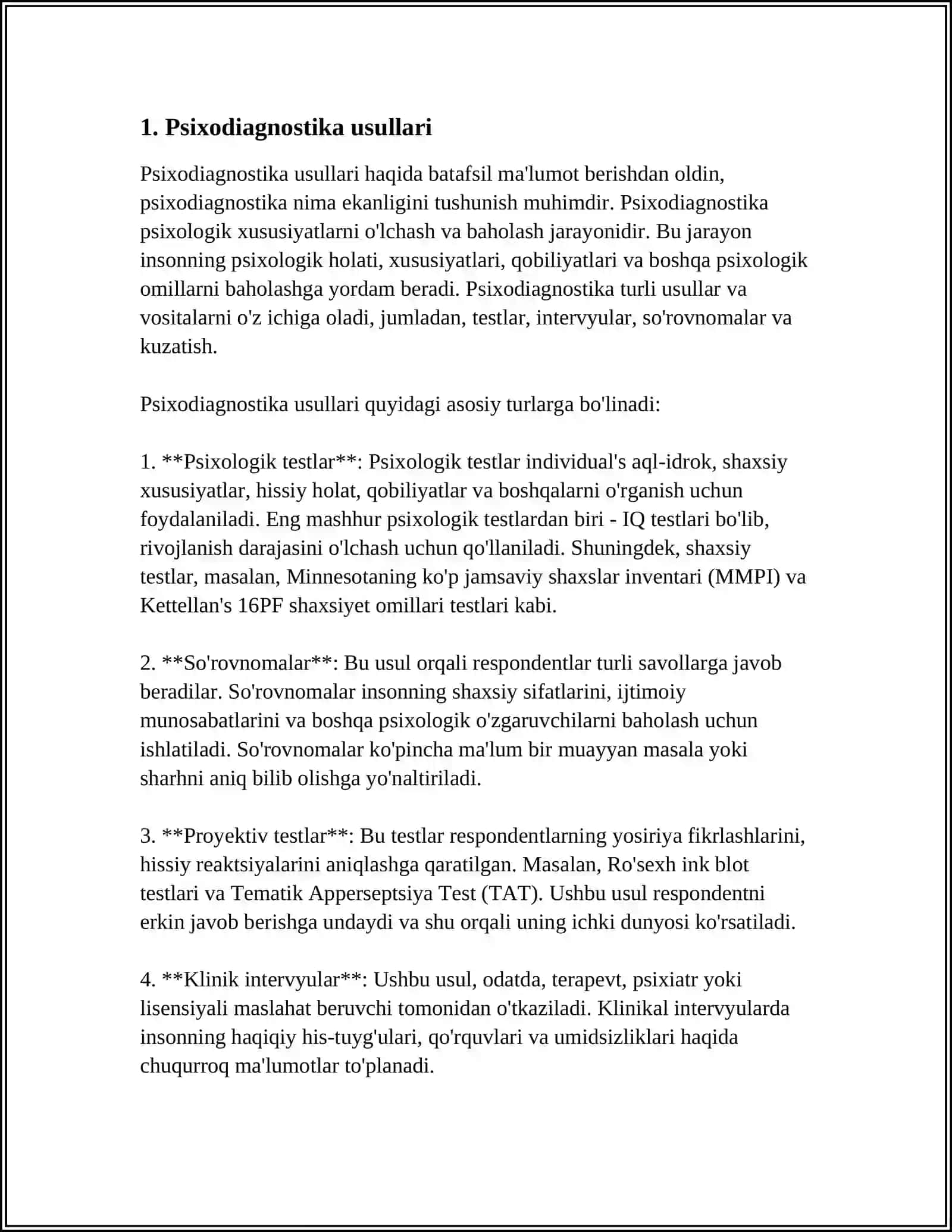 PSIXADIYOGNOSTIKA TEKSHIRUV VA TATQIQOTLAR 3