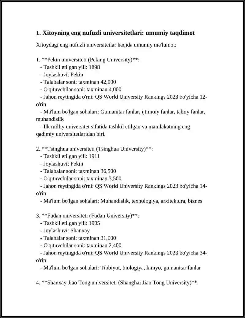 XITOYNING ENG NUFUZLI UNIVERSITETLARI 3