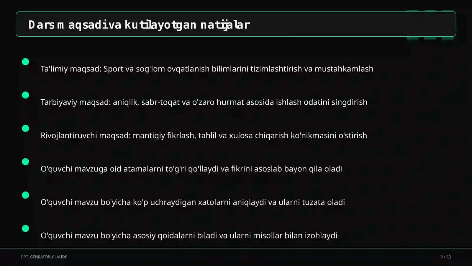 Sport va sog'lom ovqatlanish (8-sinf) 3
