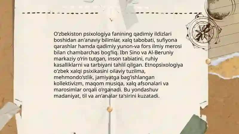 Uzbekiston psixologiya fanining rivojlanish tarixi 3