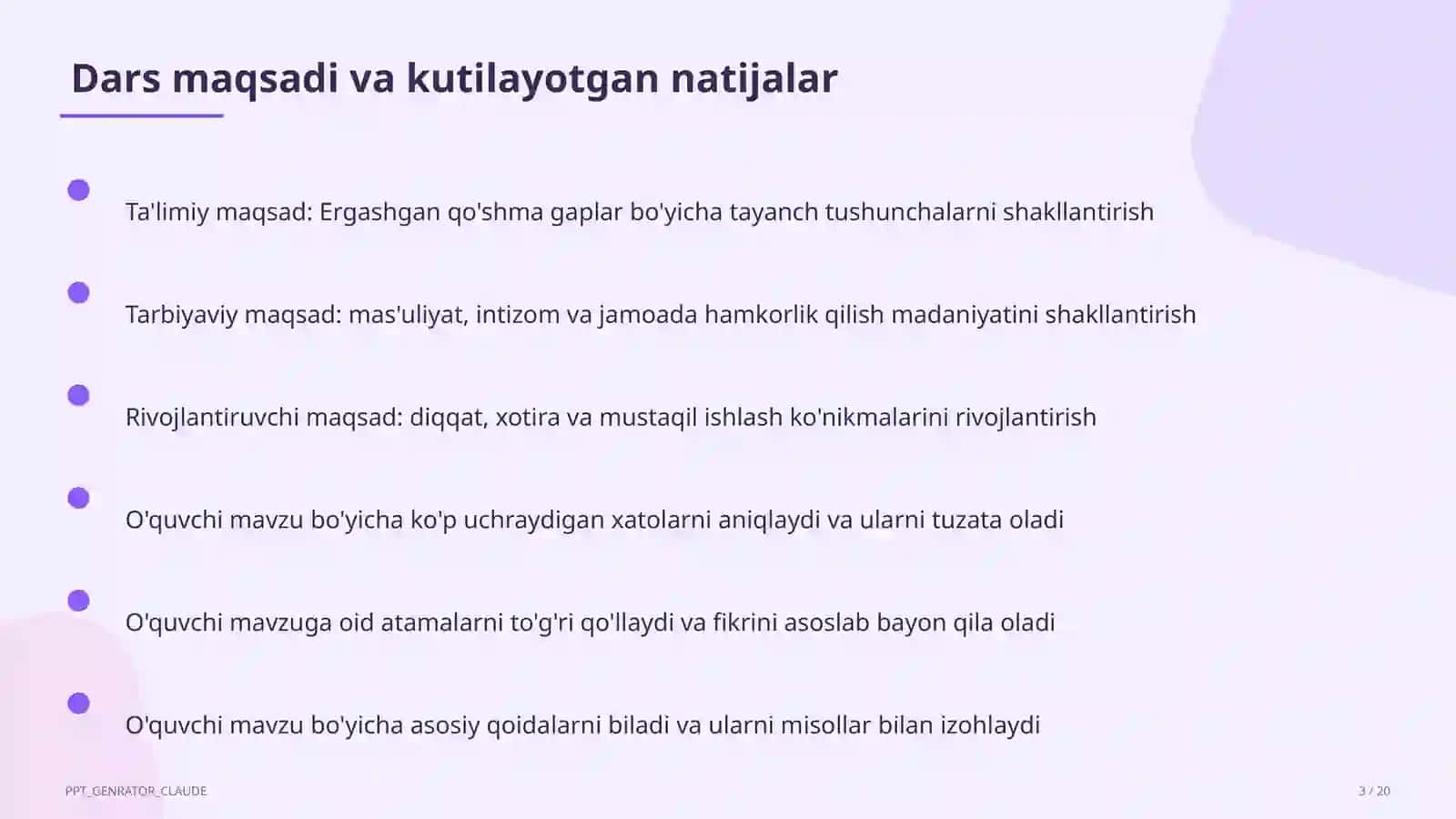 Ergashgan qo'shma gaplar (9-sinf) 3