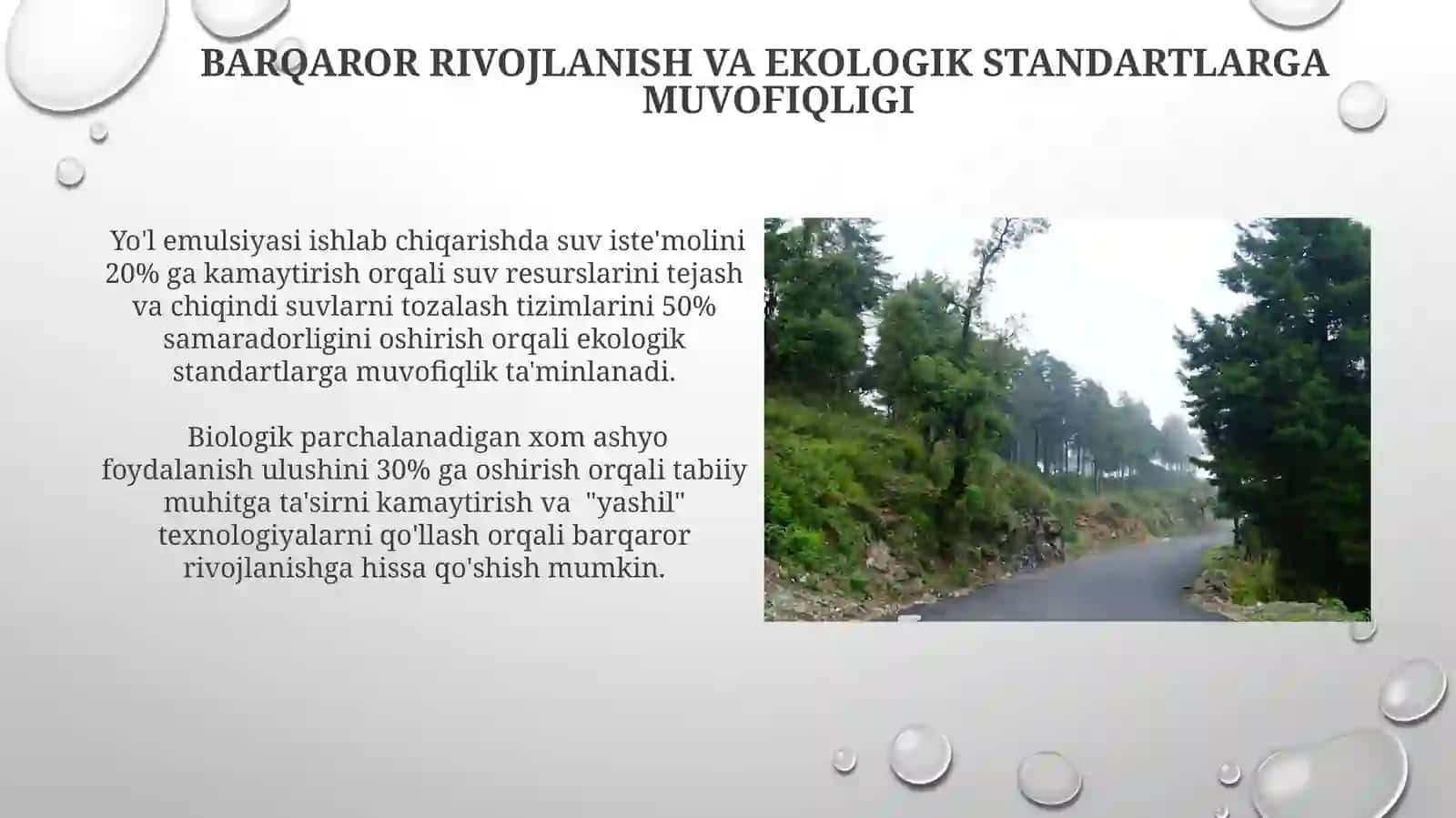 Yoʻl emulsiyalarini ishlab chiqarishning ekologik taʼminoti 3