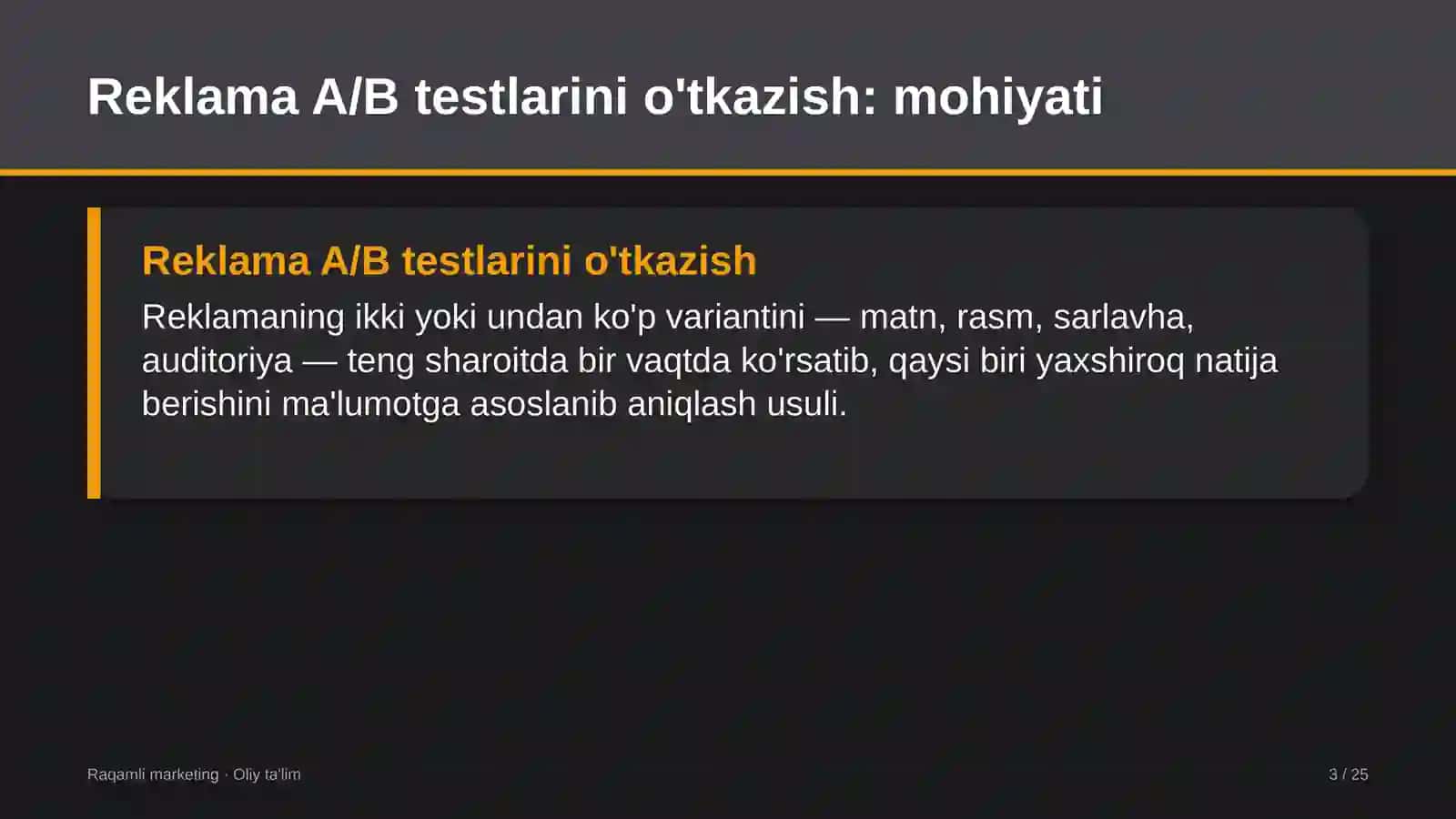Axborot xavfsizligi xizmatlarida reklama A/B testlarini o'tkazish 3
