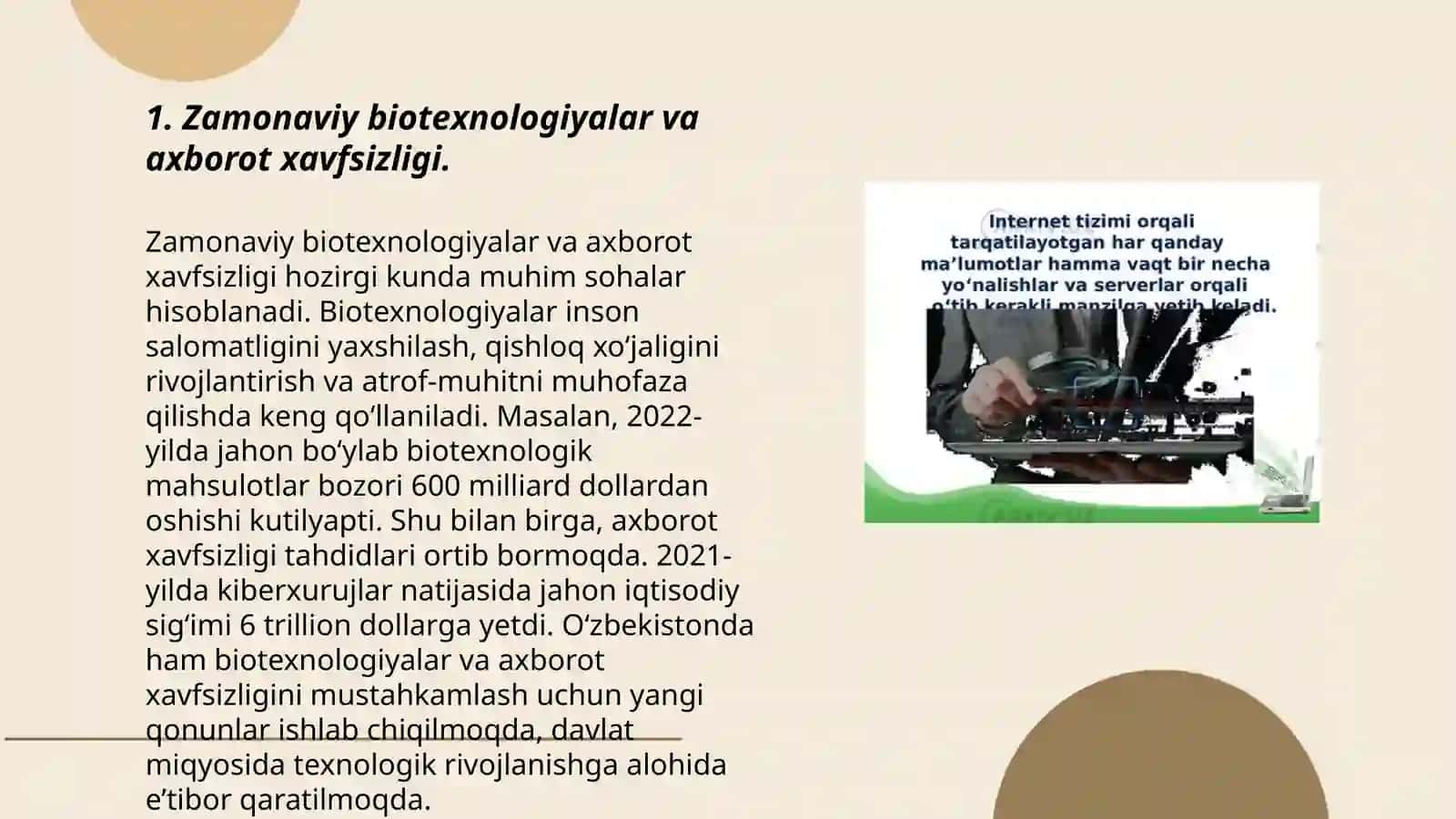 Zamonaviy dunyoda bioaxborot xavfsizligi tushunchasi 3