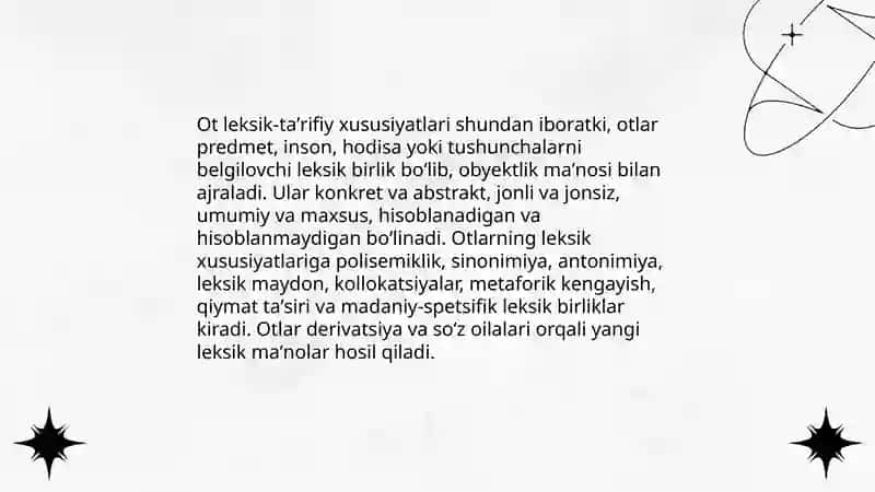 Otning leksik-grammatik xususiyatlari 3