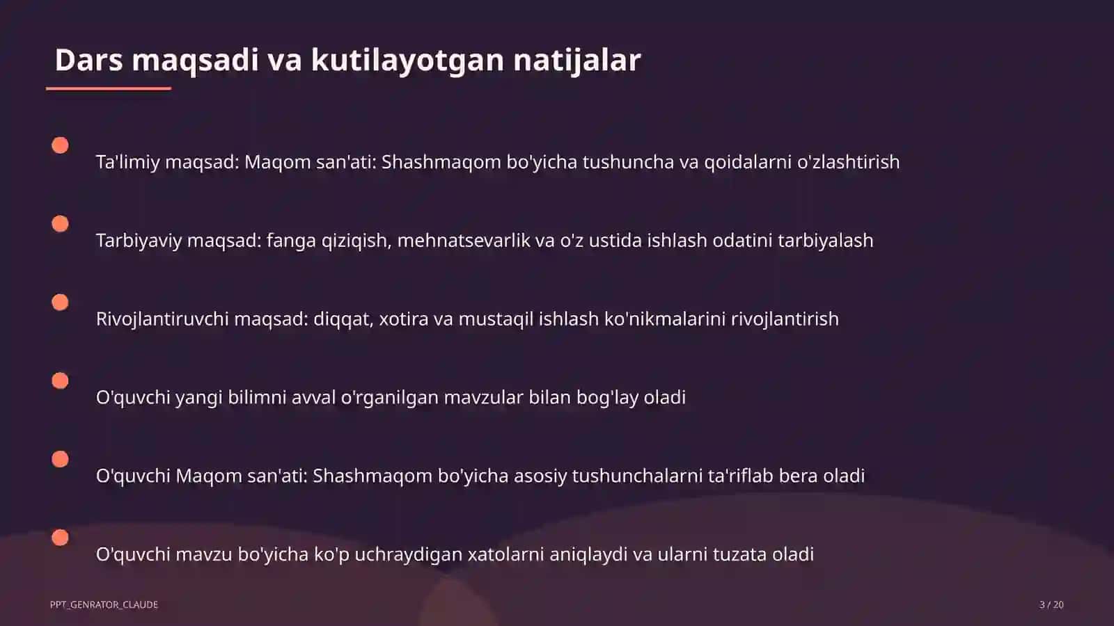 Maqom san'ati: Shashmaqom (5-sinf) 3