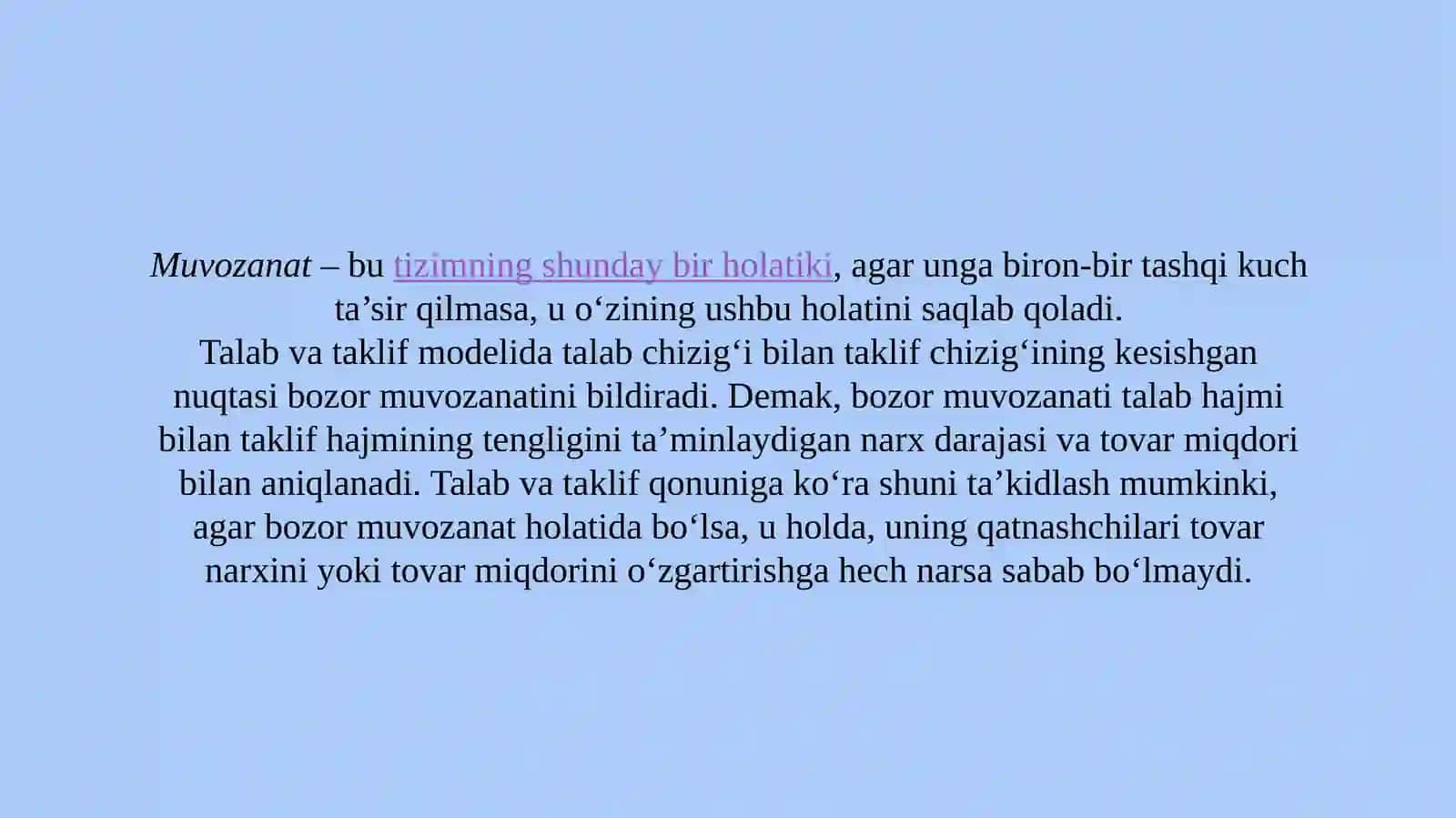 Bozor muvozanati modellari 3