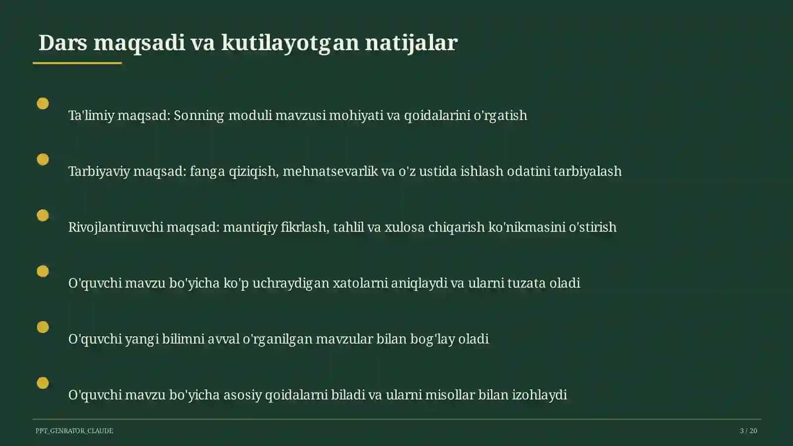 Sonning moduli (6-sinf) 3