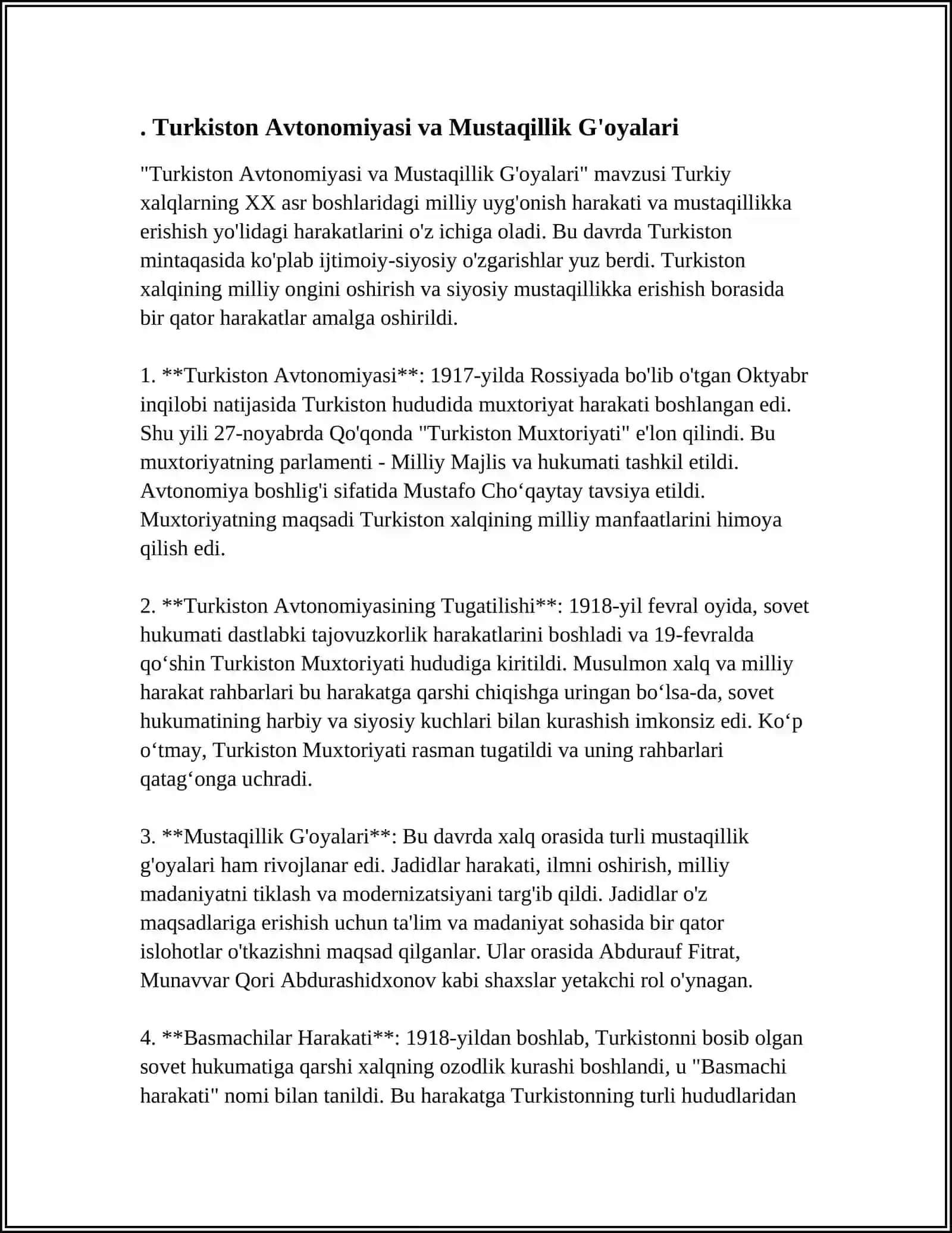 Turkiston Avtonomiyasi va Mustaqillik G'oyalari 3