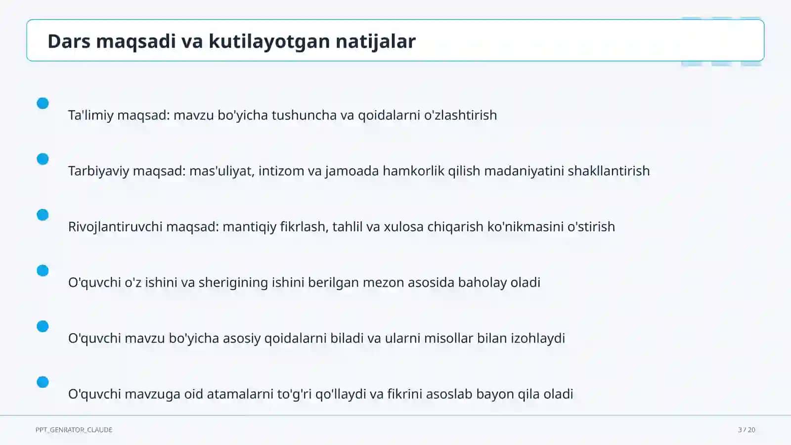 Huquq va iqtisodiyot asoslari (9–11) — o'qituvchilar uchun 3