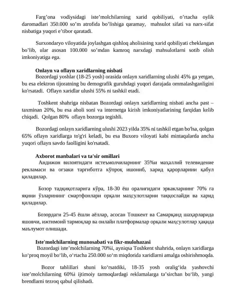 Bozordagi potentsial iste'molchining profili 3