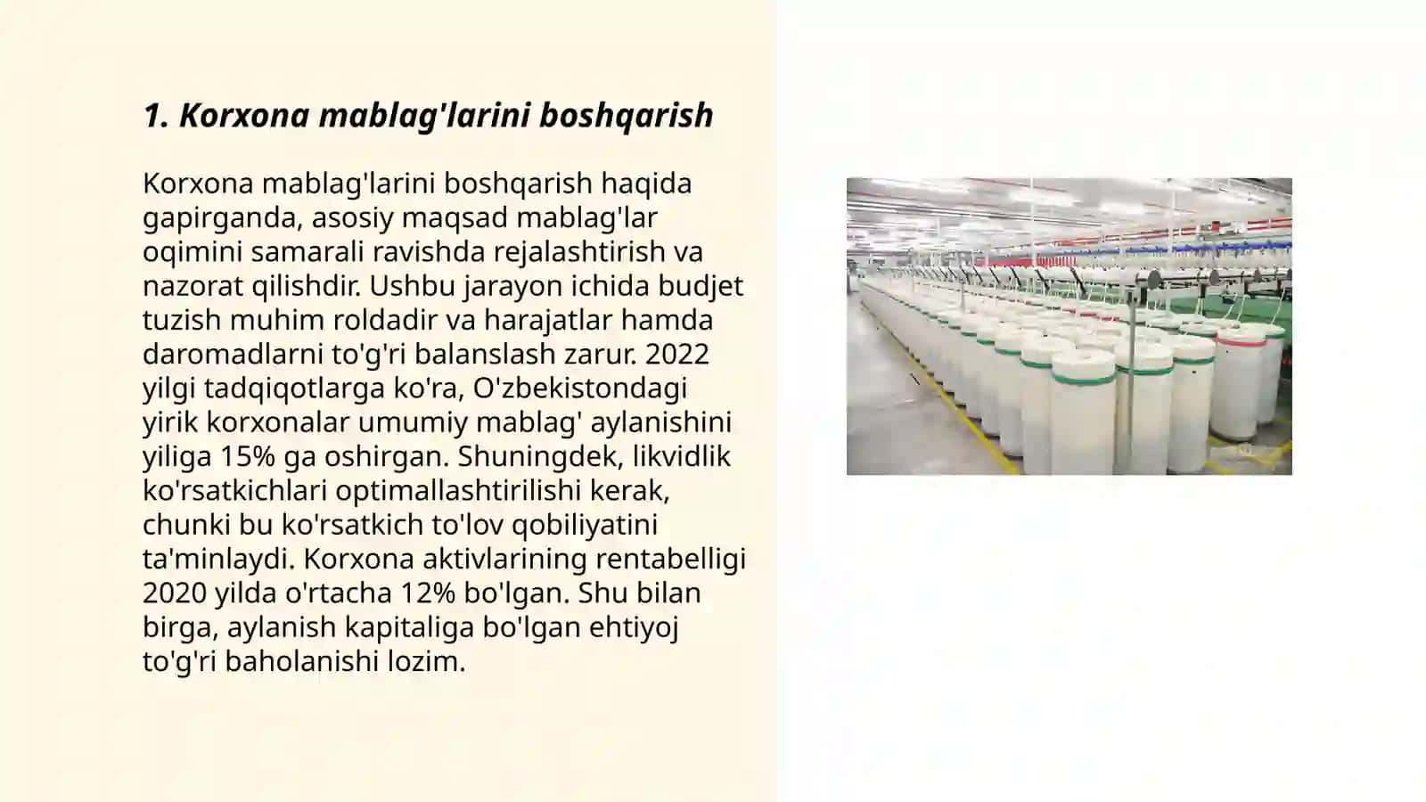 Korxona miqyosidan kapitalidan olinadigan samara darajasi 3