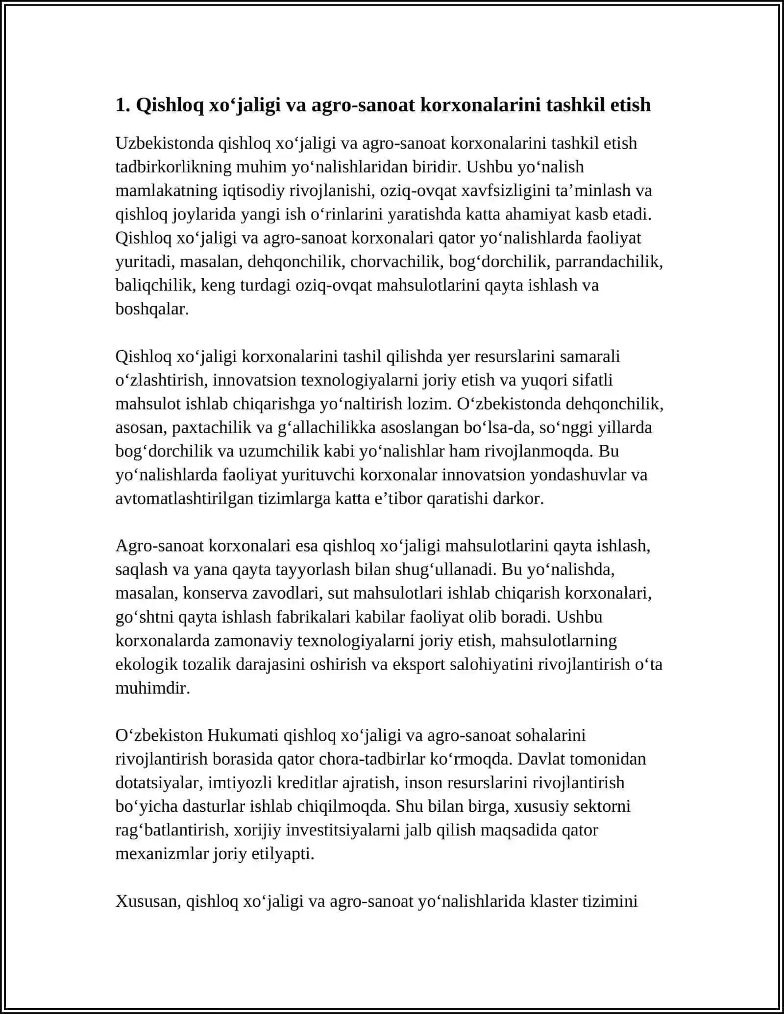Tadbirkorlik Faoliyati Yoʻnalishlari 3