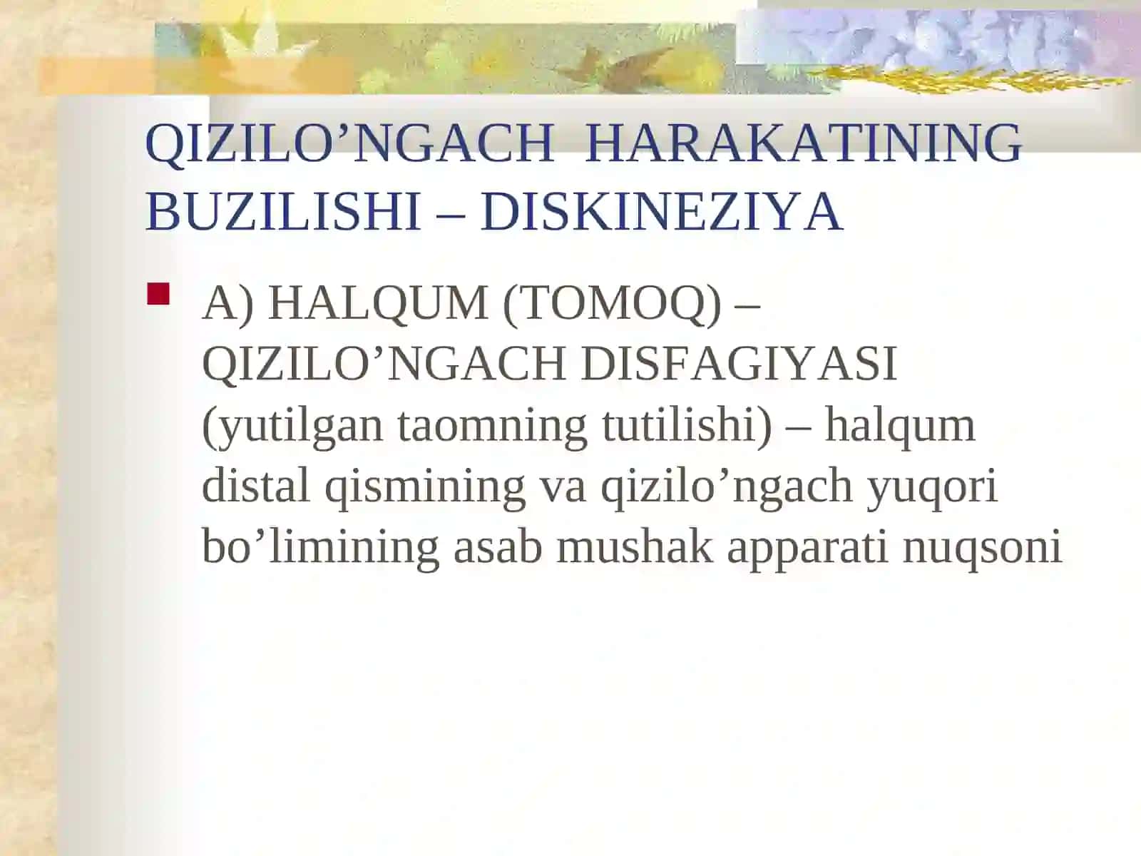 QIZILO’NGACHVA ME'DANING FUNKSIONAL KASALLIGI SURUNKALI GASTRIT 3