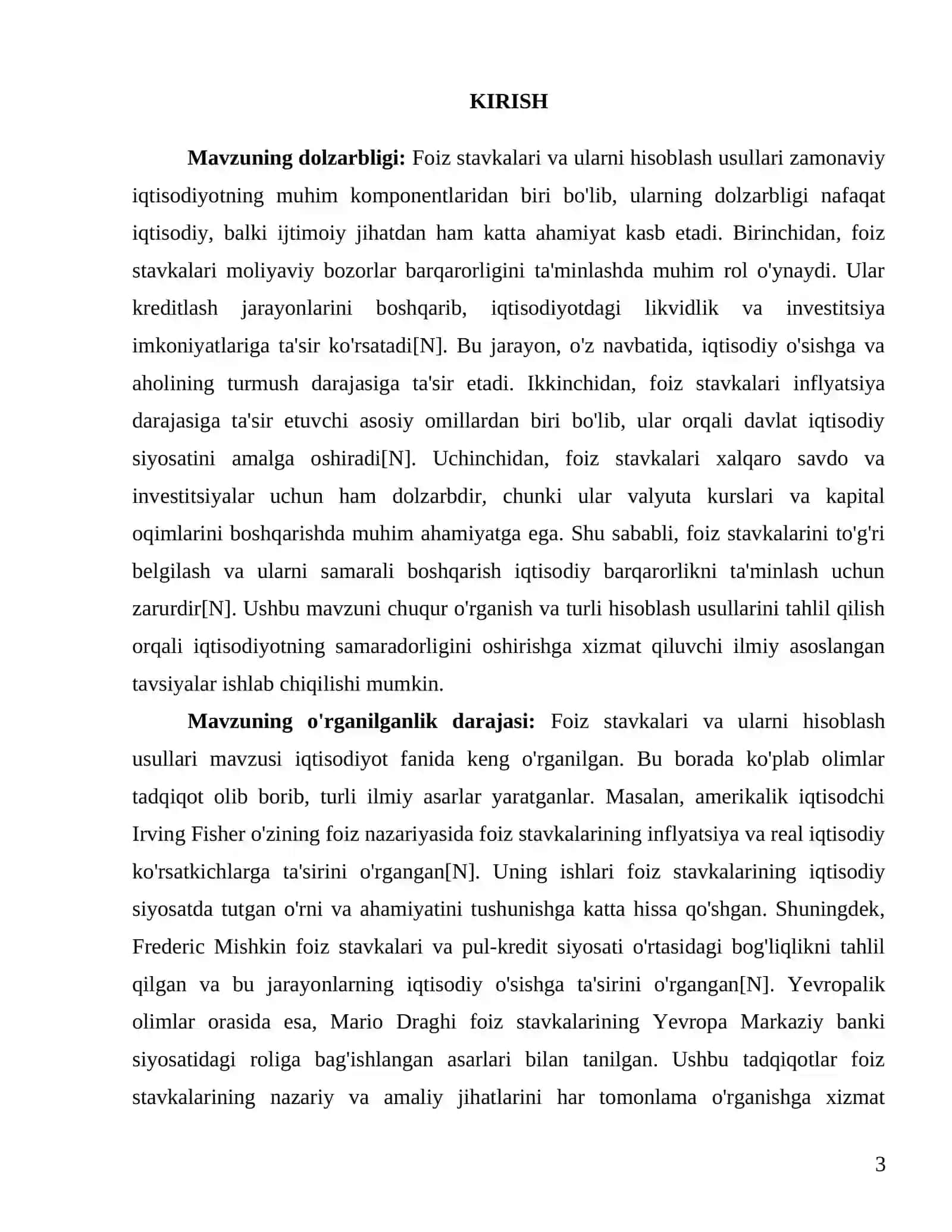 Foiz stavkalari va ularni hisoblash usullar 3