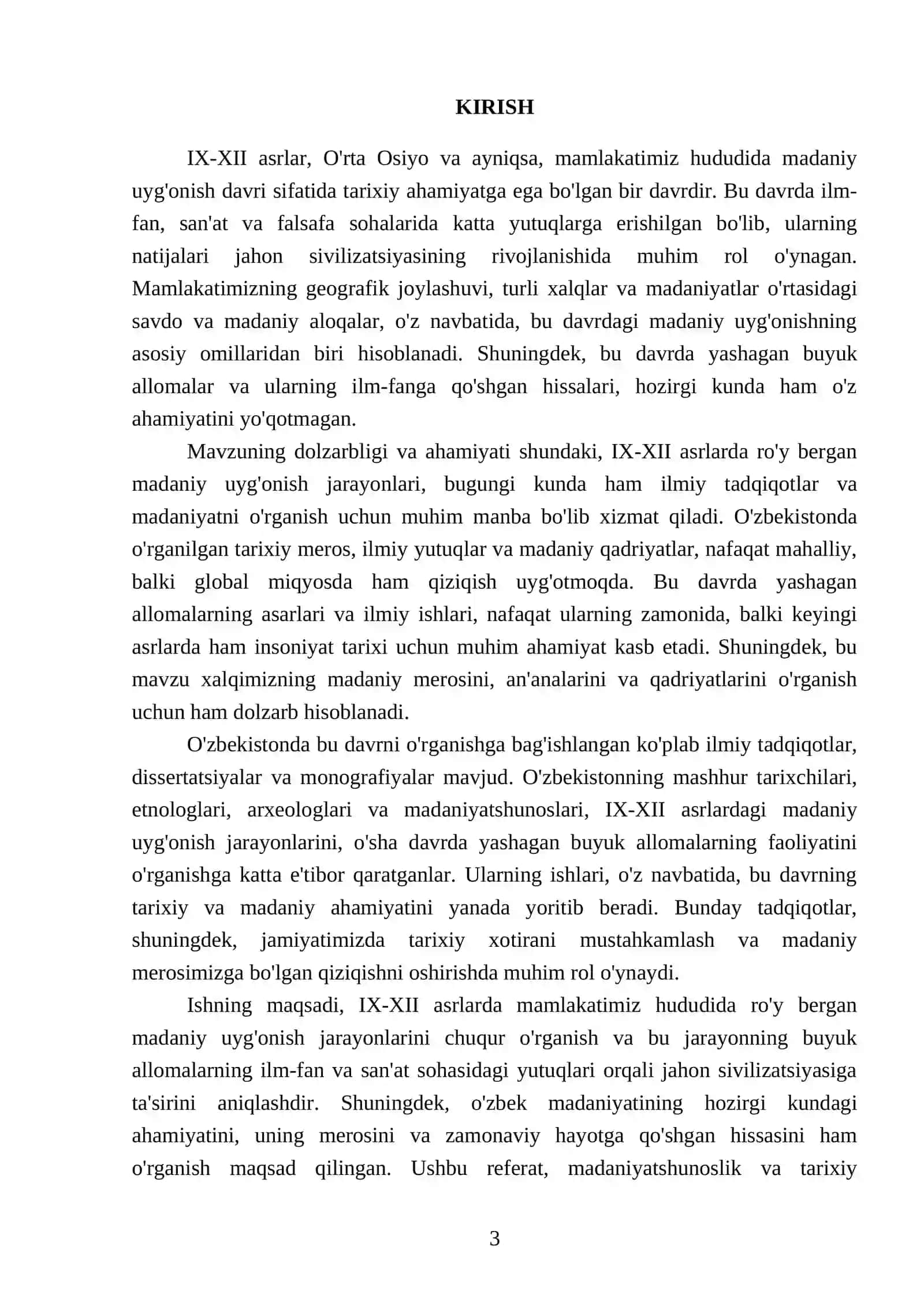 IX-XII asrlarda mamlakatimiz hududida ro'y bergan madaniy uyg'onish (Renessans) 3