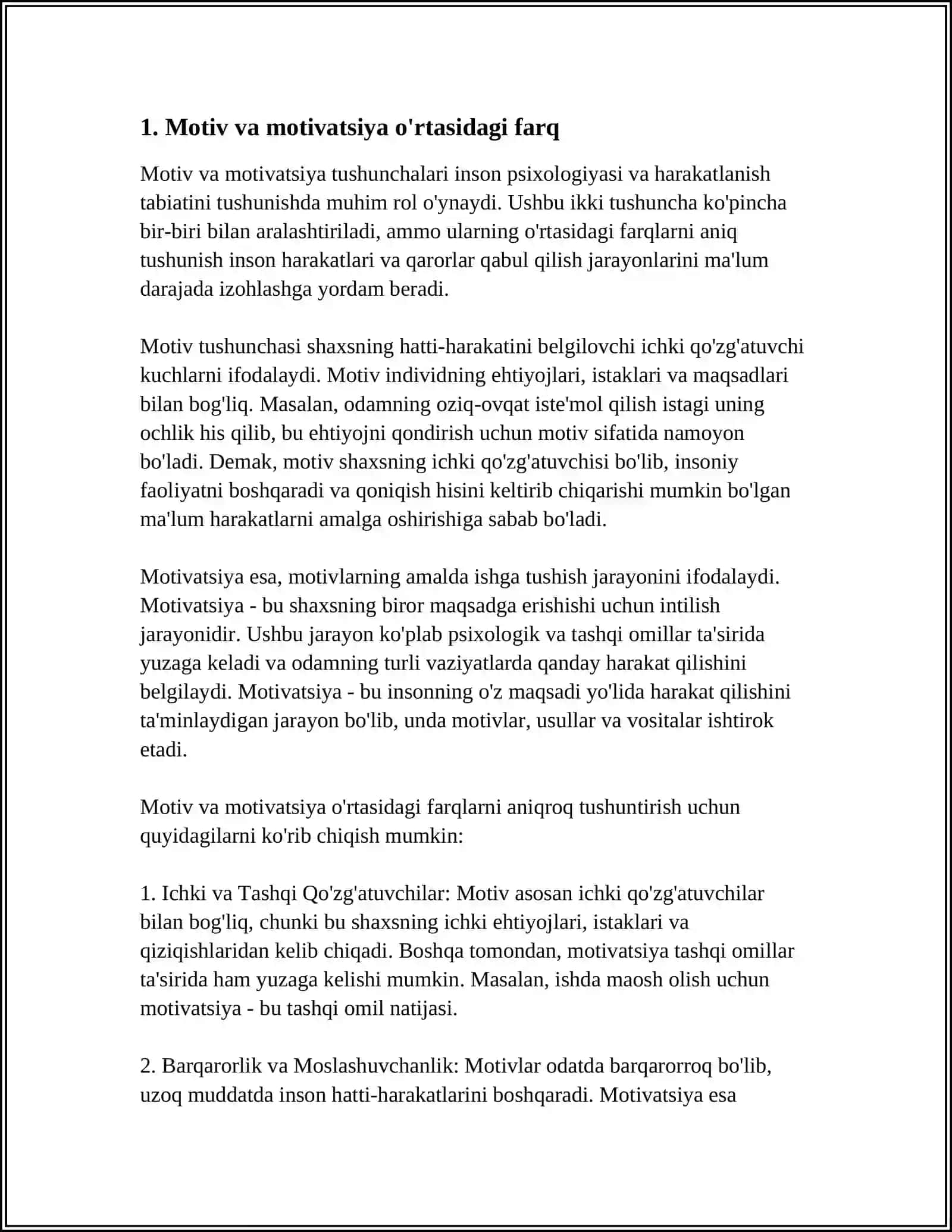 XORIJ PSIXOLOGIYASIDA MOTIV VA MOTIVATSIYA MUAMMOSI 3