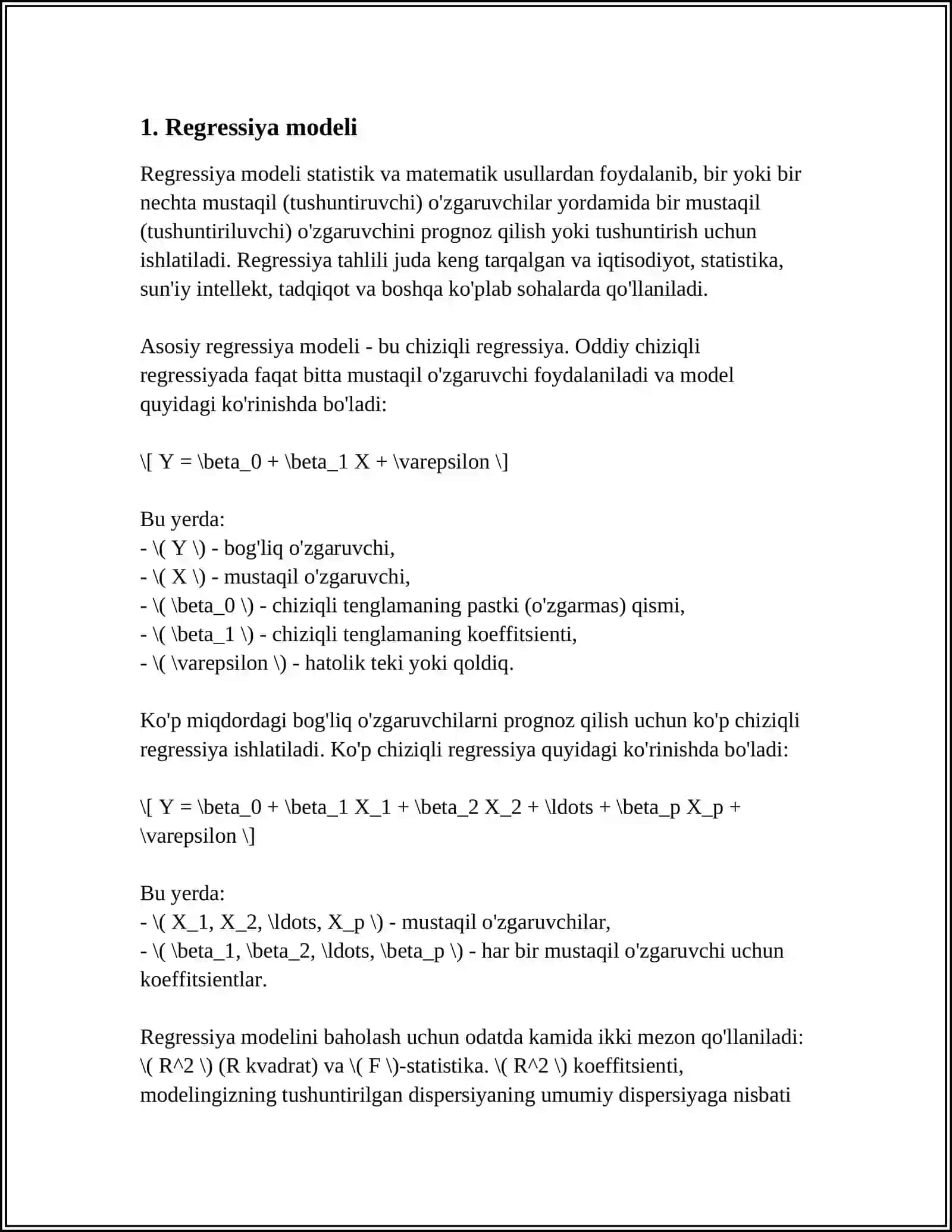 REGRESSIYA TAHLILINING ASOSIY TUSHUNCHALARI 3