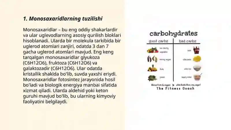 UGLEVODLAR. MONOSAXARIDLAR 3