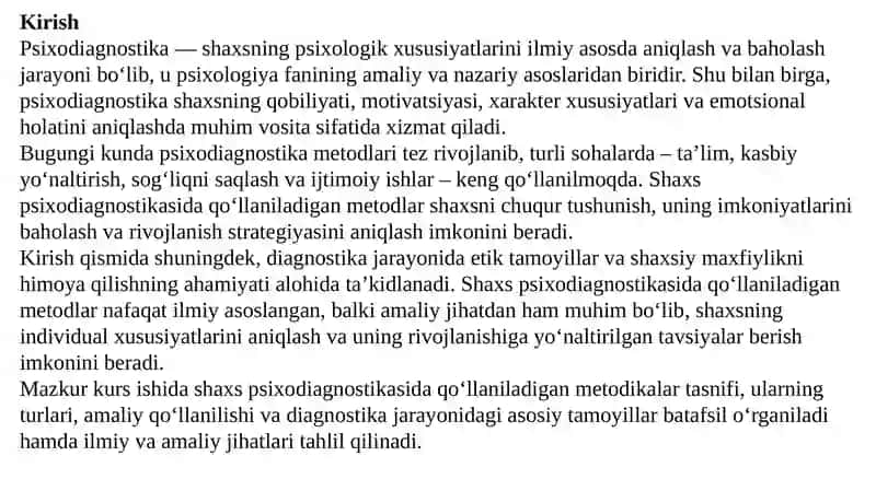 Shaxs psixodiagnostikasida qo'llaniladigan metodikalari tasnifi. 3