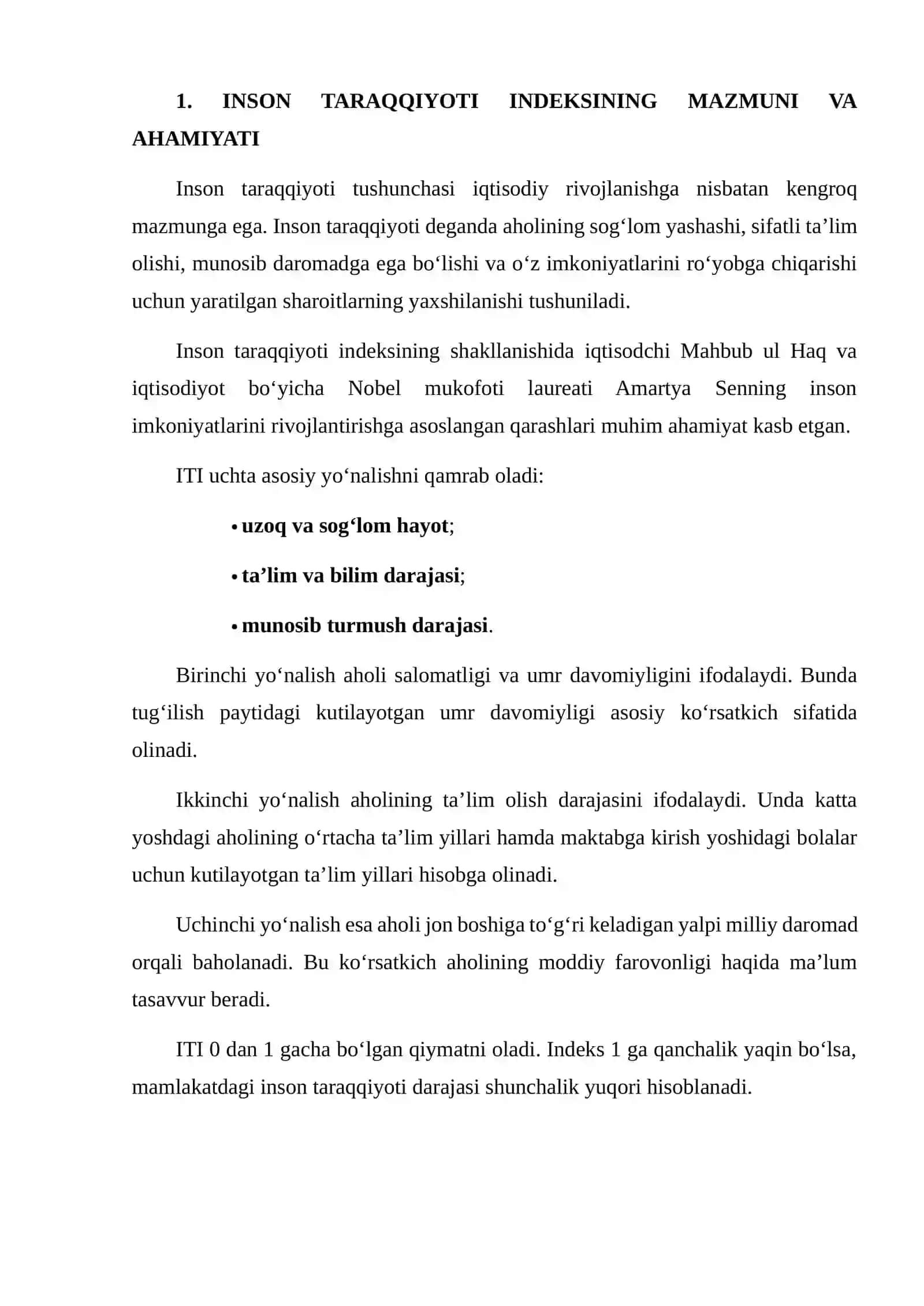Inson taraqqiyoti indeksini hisoblash va uning iqtisodiy rivojlanish bilan bog‘liqligini tahlil qilish 3