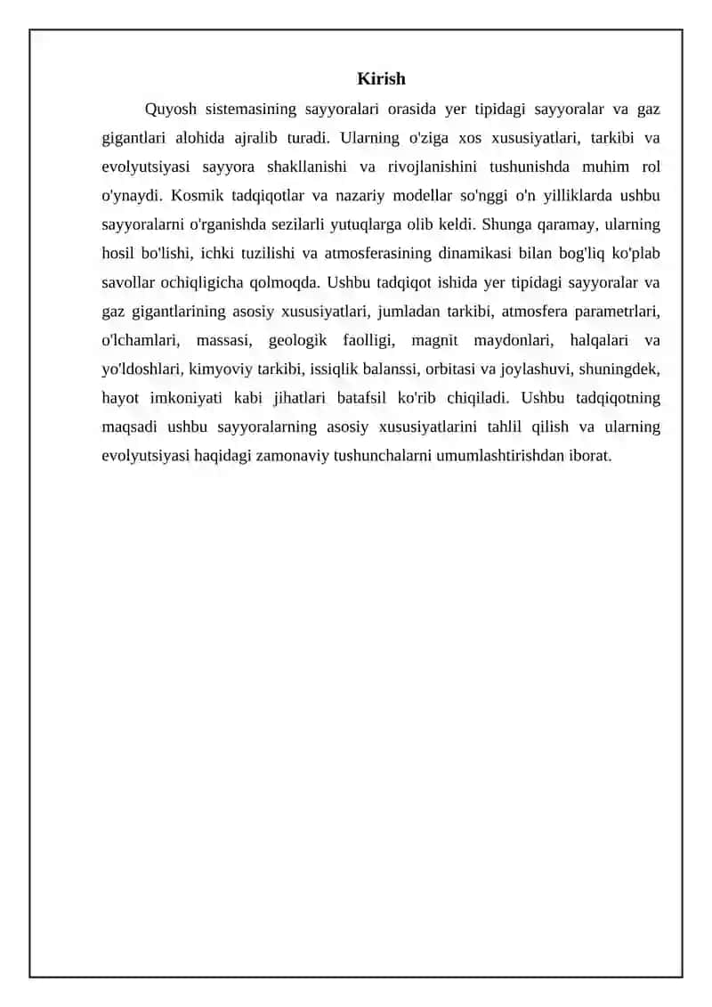 Yer va quyosh turkimidagi sayyoralar 3