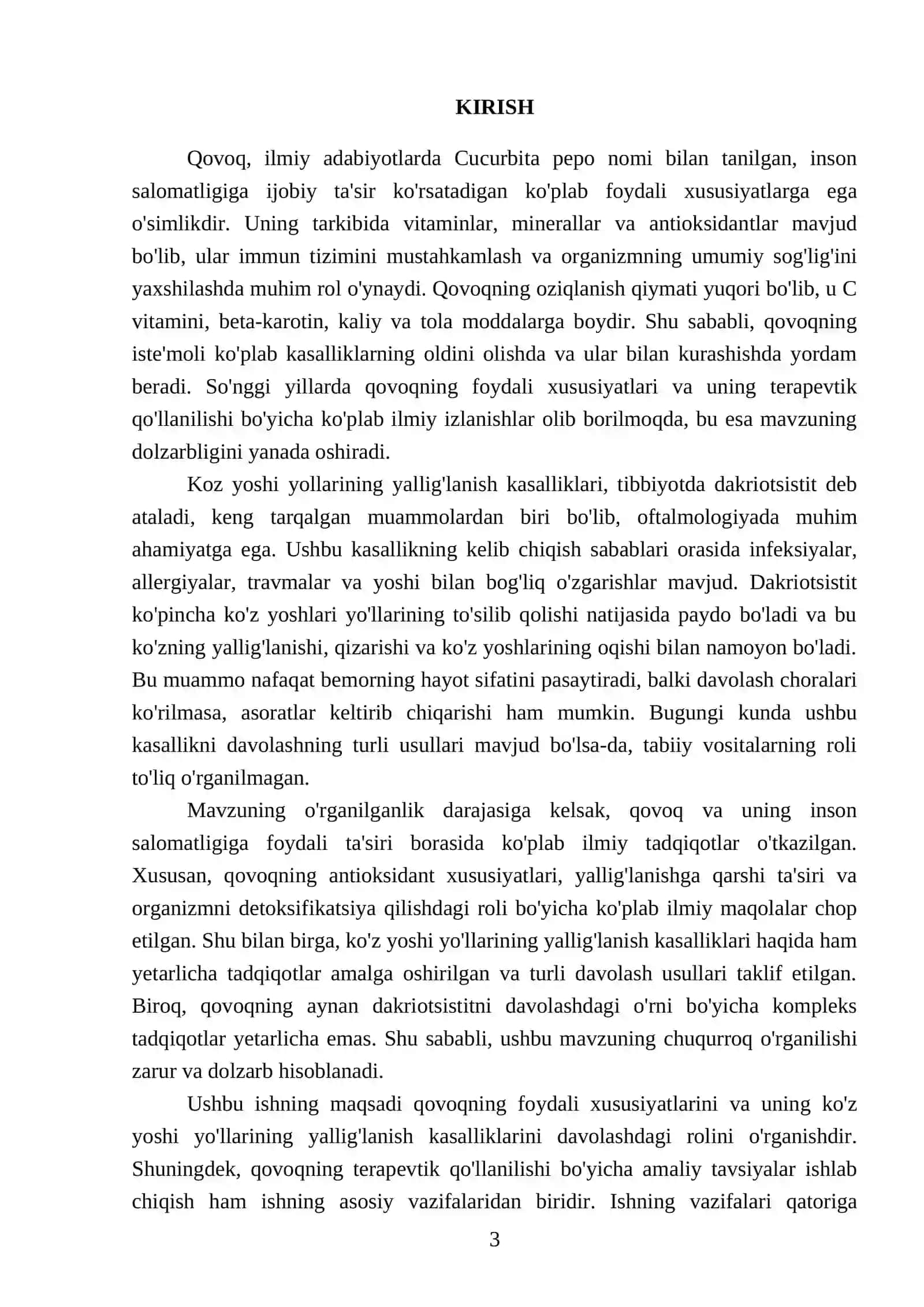 Qovoqning VA koz yoshi yollarining yalliglanish kassaliklari referati 3